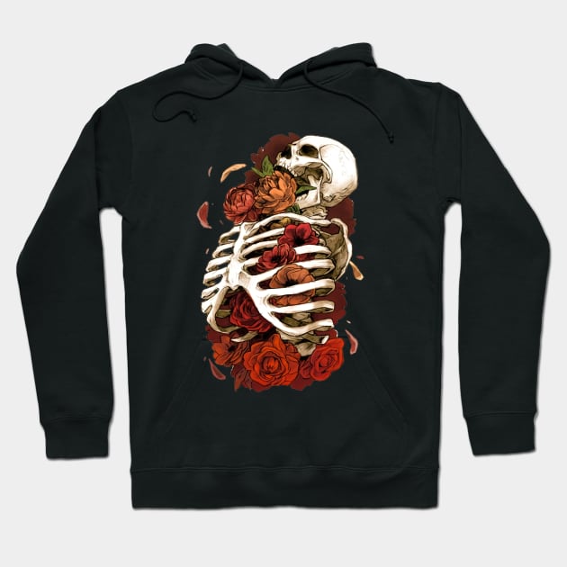 Cavity Skull Flower Hoodie by arlin